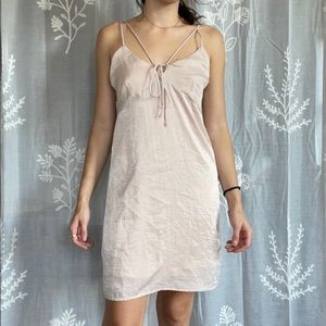 Pink satin slip dress